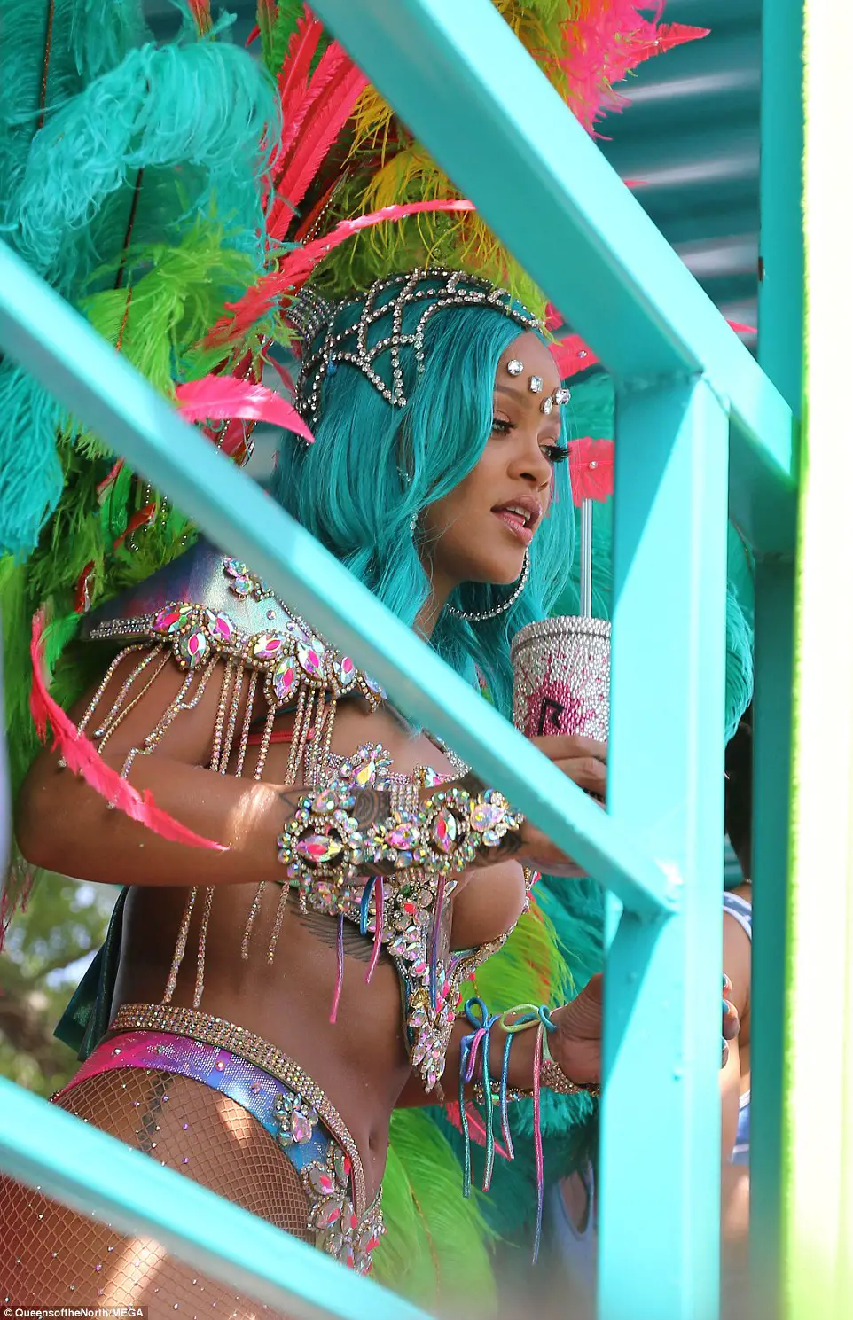 Rihanna Shows Off Her Sensational Figure In Revealing Bejeweled Bikini At Crop Over Festival In