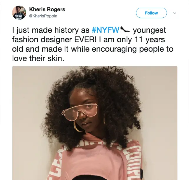 11 Year Old Bullied For Her Dark Skin Made History At New York Fashion Week 4016