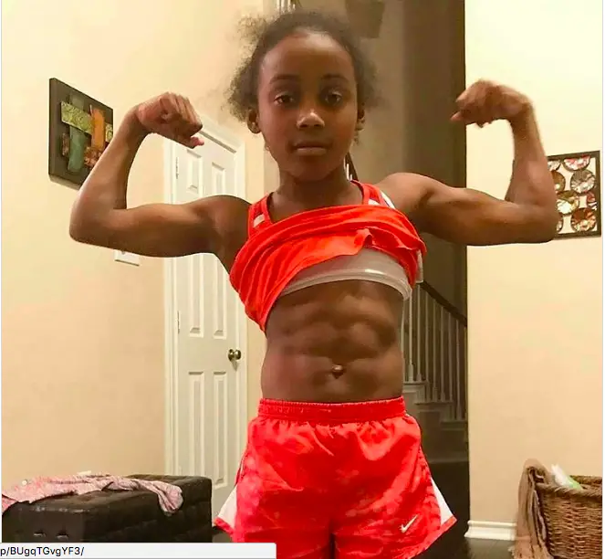 Social Media Users Outraged After Nine-Year-Old Shows Off Her Muscles