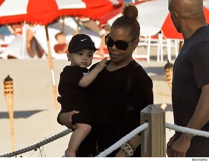 Jackson Hits The Beach With Her Adorable Son Eissa