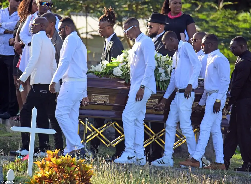 Rihanna Wipes Away Tears At Funeral For Her Cousin Tavon Alleyne Who Was Shot Dead In Barbados