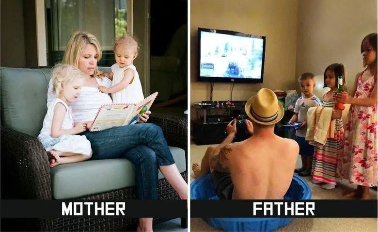 The Difference Between Moms And Dads Taking Care Of Kids