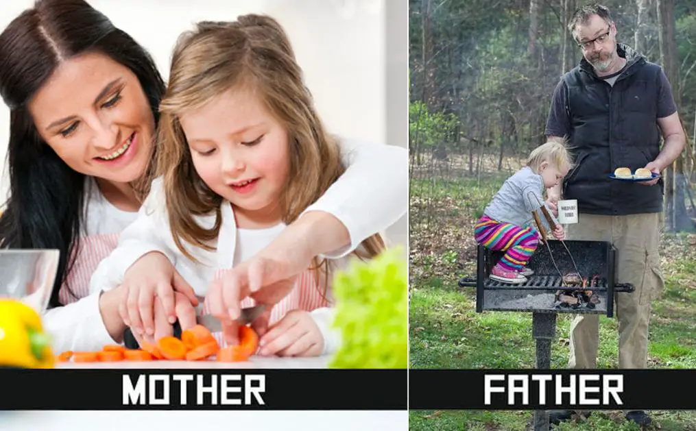 The Difference Between Moms And Dads Taking Care Of Kids