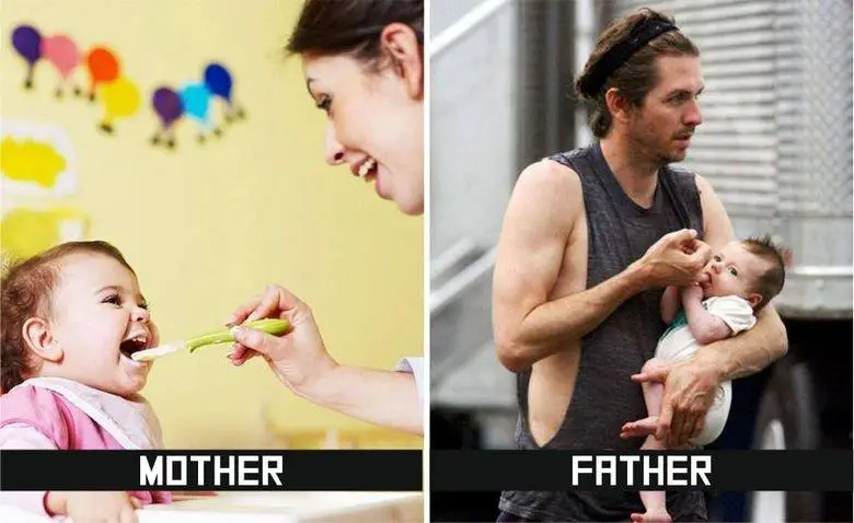The Difference Between Moms And Dads Taking Care Of Kids