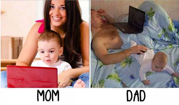 The Difference Between Moms And Dads Taking Care Of Kids
