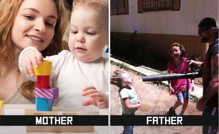 The Difference Between Moms And Dads Taking Care Of Kids