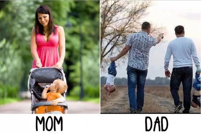 The Difference Between Moms And Dads Taking Care Of Kids