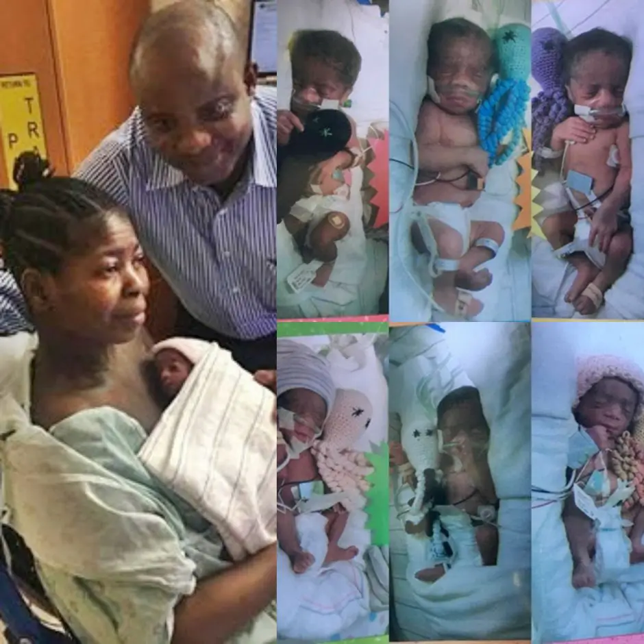 Nigerian Couple Welcome Sextuplets After 17 Years Of Trying To Conceive!