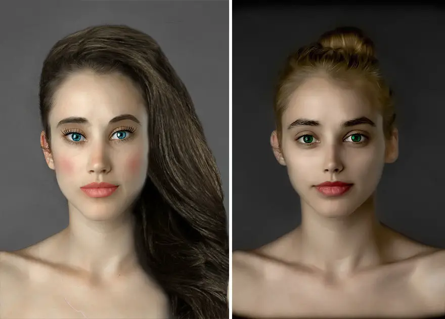 21 Countries Photoshopped Her Face To Show Different Standards Of Beauty