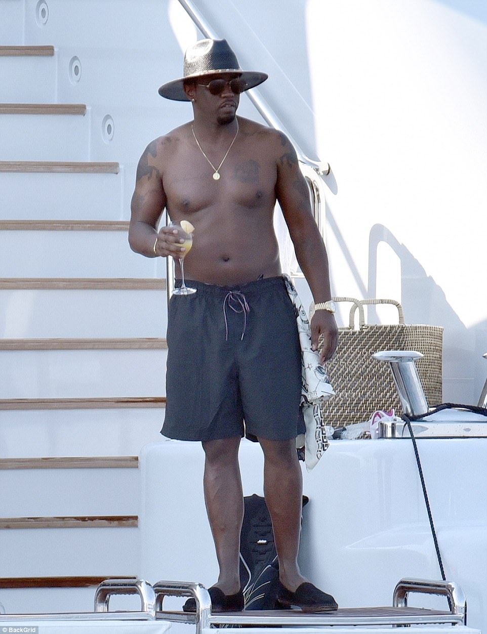 Diddy Goes Topless As He Enjoys Vacation With Girlfriend Cassie On Luxury Yacht Off Coast Of Italy