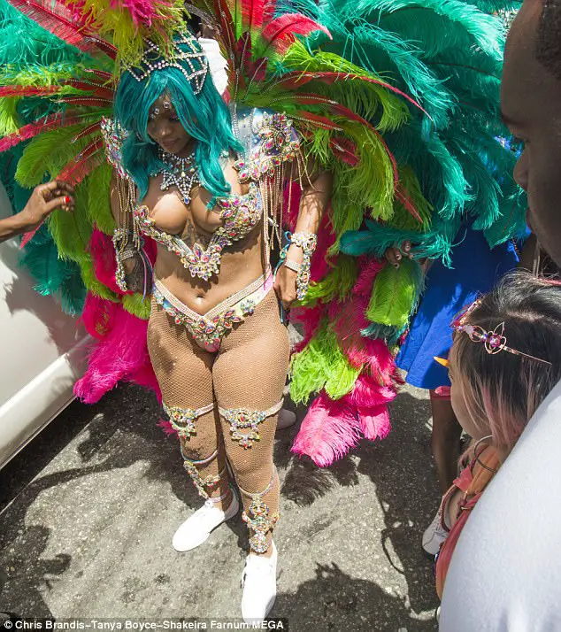 Rihanna Shows Off Her Sensational Figure In Revealing Bejeweled Bikini At Crop Over Festival In Barbados