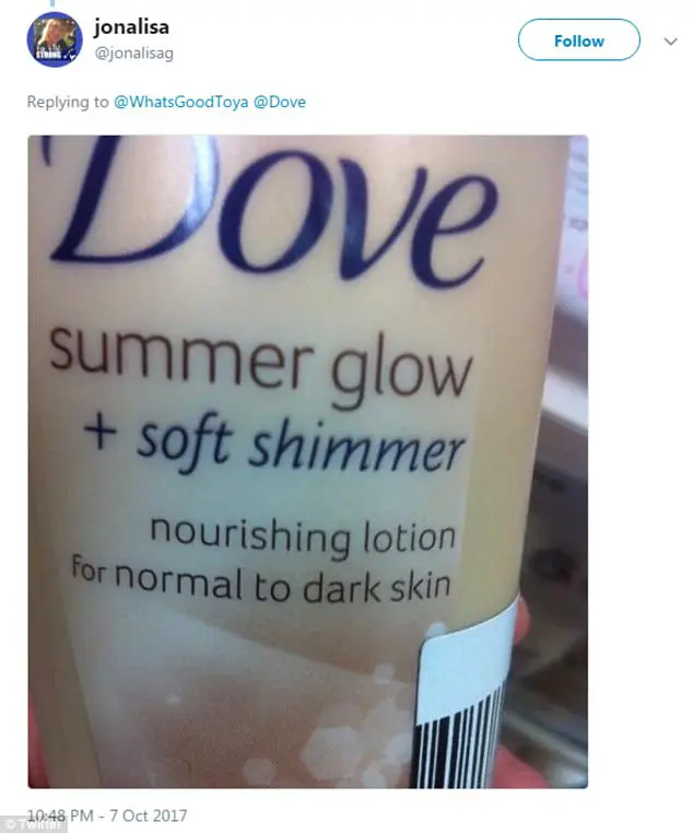 Dove Slammed On Social Media For Ad Of Black Woman Taking Off Her Skin To Become A White Woman