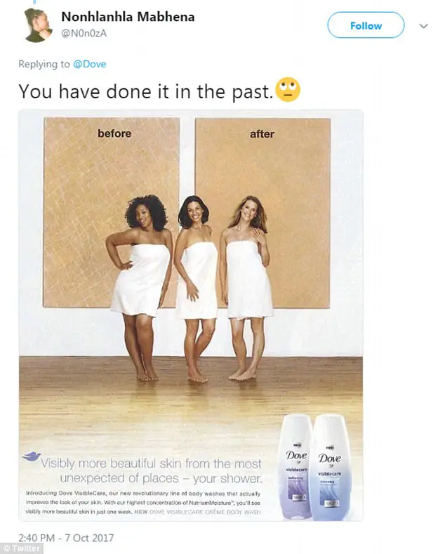 Dove Slammed On Social Media For Ad Of Black Woman Taking Off Her Skin To Become A White Woman