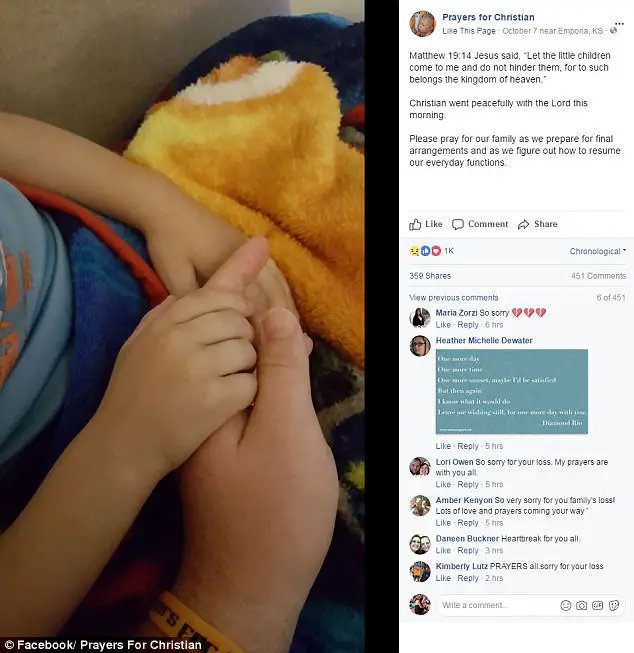 Heartbreak As Three-Year-Old Boy With Terminal Cancer Dies One Month After His Town Threw Him An Early Christmas