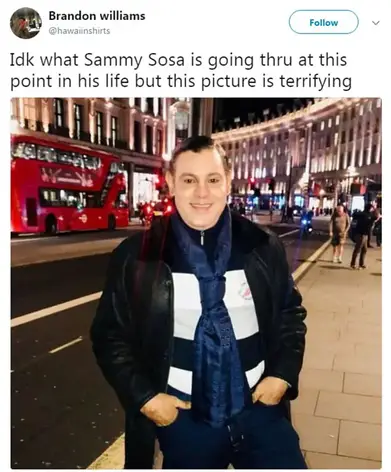 Sammy Sosa shocks social media with pictures of him with WHITE skin