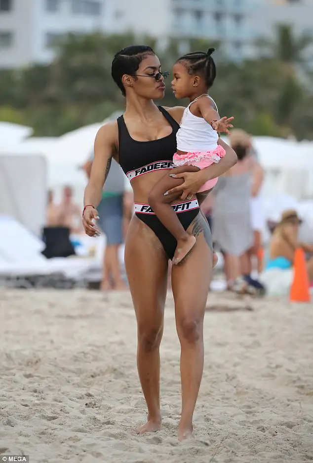 Teyana Taylor Shows Off Her Stunning Figure With Daring High-Cut Bikini As She Enjoys A Beach Day With Her Family