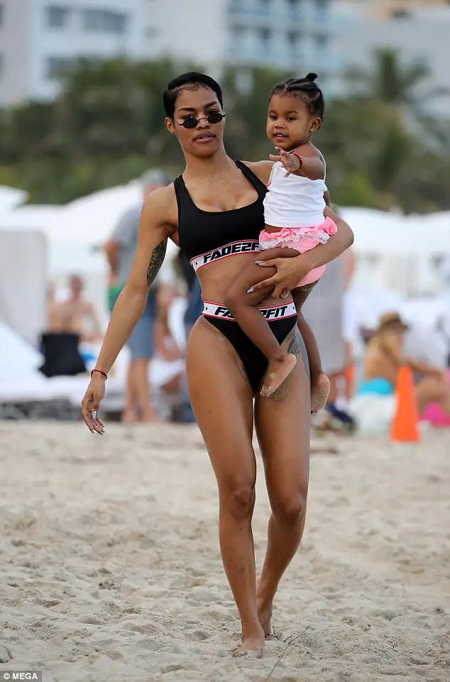 Teyana Taylor Shows Off Her Stunning Figure With Daring High-Cut Bikini As She Enjoys A Beach Day With Her Family