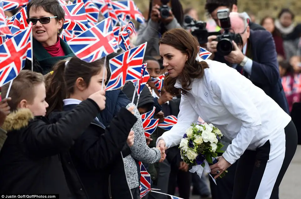 Adorable Moment Schoolchildren Line Up To Shake The Duchess' Hand - Then Go In For Bear Hugs Instead