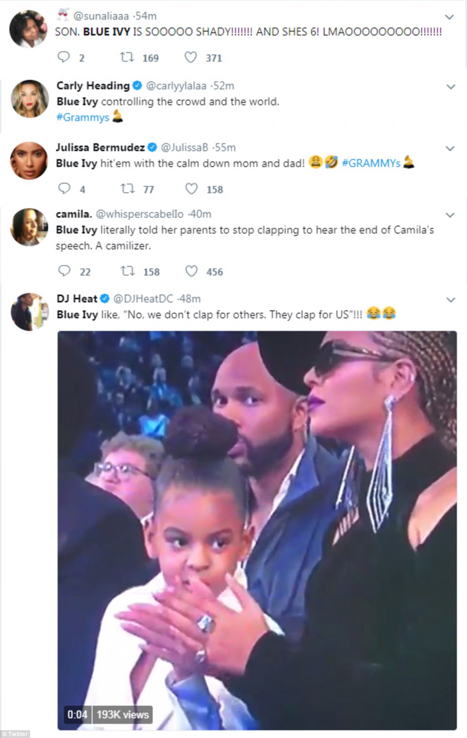 Blue Ivy Proves She Rules The Roost As She Tells Her A-List Parents To Stop Clapping In Hilarious Viral Moment At The Grammy Awards