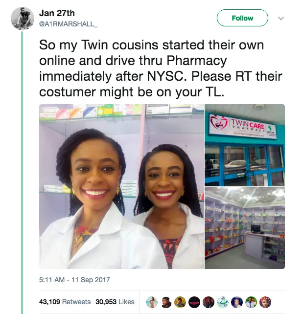 Nigerian Twin Sisters Open Their Pharmacy And It's All Kind Of Inspiring
