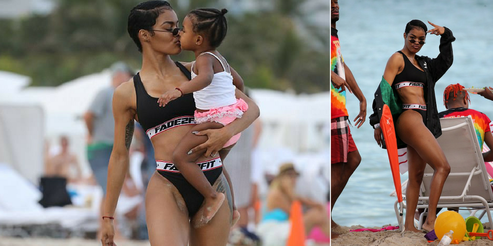 Teyana Taylor Shows Off Her Stunning Figure With Daring High-Cut Bikini As She Enjoys A Beach Day With Her Family