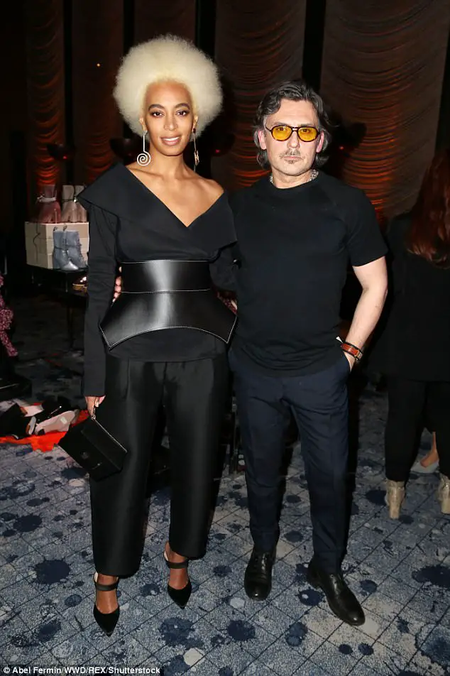 Solange Knowles Sports Platinum Blonde Afro At NYC Event