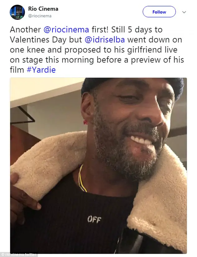 The Heartwarming Moment Smitten Idris Elba Is Seen Getting Down On Bended Knee To Propose To Beauty Queen Girlfriend Sabrina Dhowre