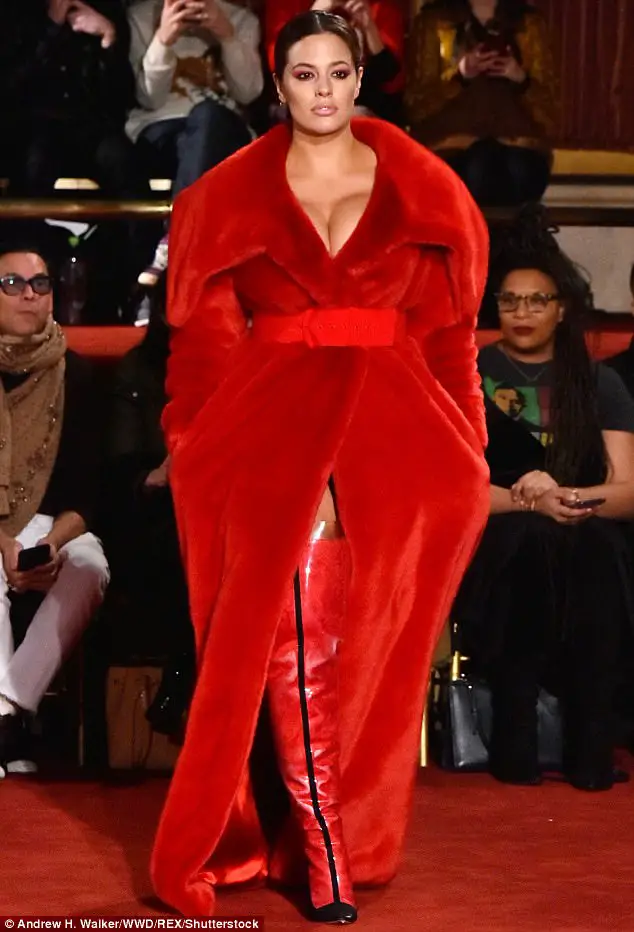 Ashley Graham Looks Knockout In Red Dress At Christian Siriano Show In NYC