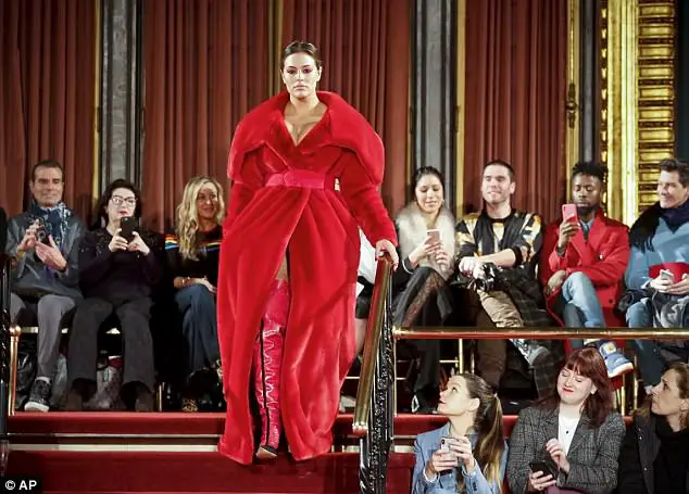 Ashley Graham Looks Knockout In Red Dress At Christian Siriano Show In NYC