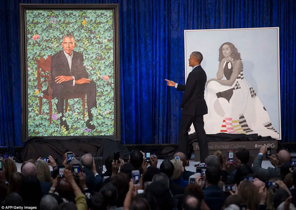 Obamas Unveil Their Official Portraits As Former President Compliments Artist For Capturing Michelle's 'Hotness'