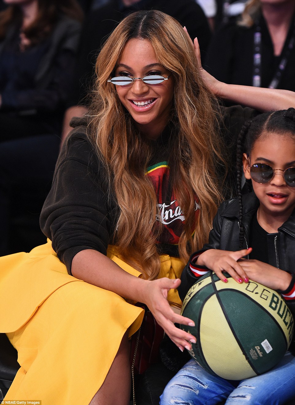 Beyonce's Daughter Blue Ivy Steals The Spotlight As The Pair Snap Selfies At NBA All-Star Game in Los Angeles