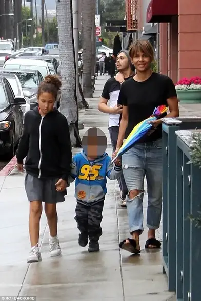 Halle Berry Holds Hands With Son Maceo 4 And Daughter Nahla 9 As They Go To