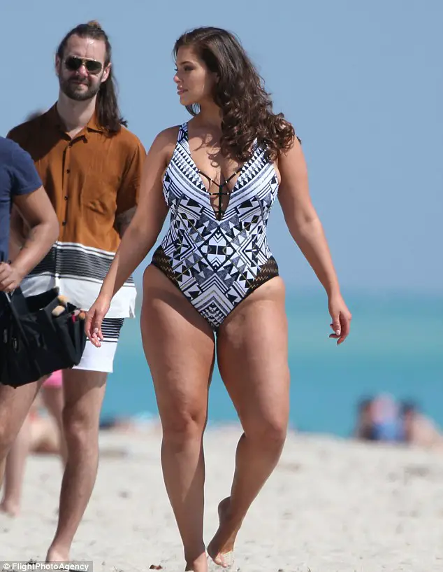 Ashley Graham Stuns In Studded Black Bikini From Her Swimsuit Range