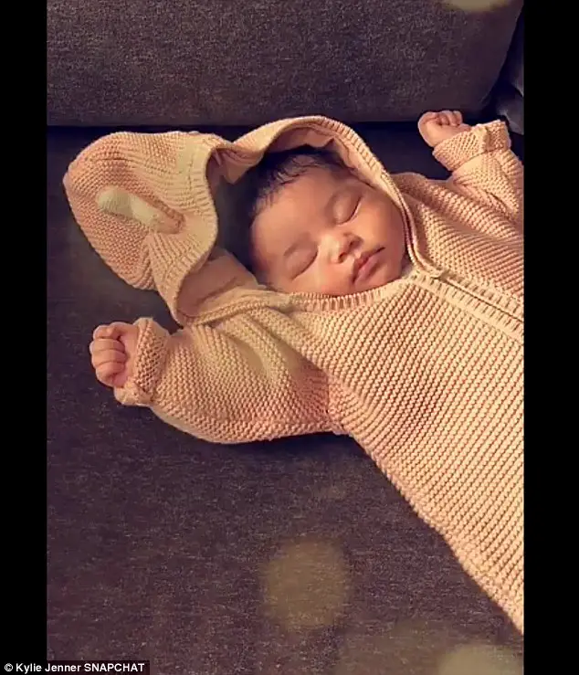 Kylie Jenner Shares Adorable Snap Of Baby Stormi Sleeping In Woolly Onesie