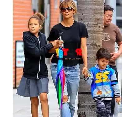 Halle Berry Holds Hands With Son Maceo 4 And Daughter Nahla 9 As They Go To