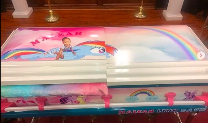 Maleah Davis' Father Shares Heartbreaking Images Of Her Pink Casket Ahead Of Her Funeral