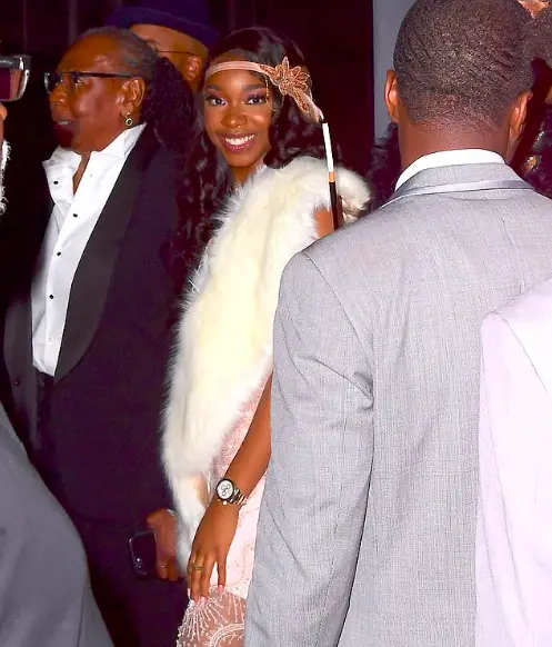 Beyoncé Stuns In Ruby Jewelled Gown As She Attends Husband Niece's 21st Great Gatsby-Themed Birthday Party With Hubby Jay-Z