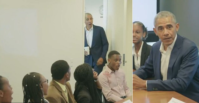 Faces Of Interns Light Up As Former President Surprises Them By Dropping In On Their Obama Youth Jobs Corps Meeting