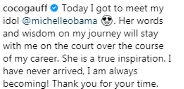 Wimbledon Star Coco Gauff, 15, Meets Her 'Idol' Michelle Obama In Her Washington, D.C. Office