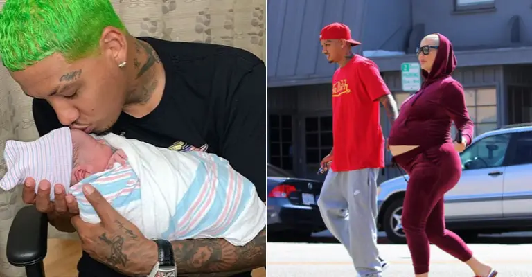 Amber Rose Shares Snaps Of Her Parents Holding Her Newborn Son Slash