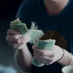 man counting money
