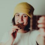 women eating chocolate