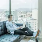 A young man in a posh home